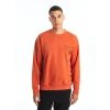 LCW Casual TURUNCU Bisiklet Yaka Uzun Kollu Baskılı Erkek Kalın Sweatshirt