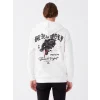 LCW Casual BEYAZ Uzun Kollu Baskılı Erkek Kalın Hoodie