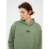 LCW Casual YEŞİL Uzun Kollu Baskılı Erkek Kalın Hoodie