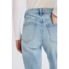 Defacto D7981 Mavi Mary Vintage Straight Fit Yüksek Bel Düz Paça Jean Kar Yıkamalı Pantolon