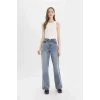 Defacto D7979 Mavi Straight Wide Yüksek Bel Geniş Paça Uzun Jean Pantolon