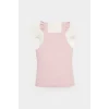 Defacto E5480 Pembe Kız Bebek 2li Takım Kısa Kollu Tişört Ayarlanabilir Askılı Salopet Elbise