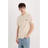 Defacto D6783 Bej Avatar the Last Airbender Regular Fit Bisiklet Yaka Baskılı Kısa Kollu Tişört