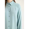 Defacto Z3538 Yeşil Regular Fit Basic Düz Uzun Kollu Gömlek Tunik