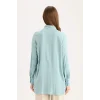 Defacto Z3538 Yeşil Regular Fit Basic Düz Uzun Kollu Gömlek Tunik