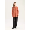 Defacto Z3538 Turuncu Regular Fit Basic Düz Uzun Kollu Gömlek Tunik