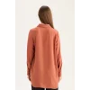 Defacto Z3538 Turuncu Regular Fit Basic Düz Uzun Kollu Gömlek Tunik