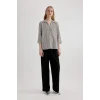 Defacto C0324 Ekru Regular Fit Desenli Yarım Kollu Gömlek