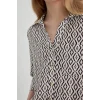 Defacto C0324 Ekru Regular Fit Desenli Yarım Kollu Gömlek