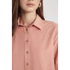 Defacto B8314 Bordo Relax Fit Poplin Uzun Kollu Gömlek Tunik