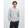 LCW Casual GRİ Bisiklet Yaka Uzun Kollu Baskılı Erkek Sweatshirt