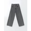 LCW Kids GRİ Beli Ayarlanabilir Lastikli Kız Çocuk Pantolon