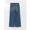 LCW Jeans İNDİGO Beli Kemerli Wideleg Kadın Jean Pantolon