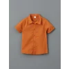LCW Kids TURUNCU Kısa Kollu Basic Erkek Bebek Gömlek ve Şort 2li Takım