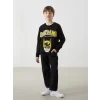 LCW Kids SİYAH Beli Lastikli Erkek Çocuk Jogger Jean Pantolon