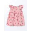 LCW baby PEMBE Bisiklet Yaka Çiçekli Kız Bebek Elbise