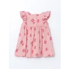 LCW baby PEMBE Bisiklet Yaka Çiçekli Kız Bebek Elbise