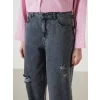 LCW Jeans SİYAH Boyfriend Yırtık Detaylı Kadın Jean Pantolon