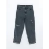 LCW Jeans SİYAH Boyfriend Yırtık Detaylı Kadın Jean Pantolon