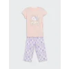 LCW Kids PEMBE Bisiklet Yaka Kız Çocuk Pijama Takım