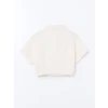 LCW Kids EKRU Dokulu Kız Çocuk Crop Gömlek