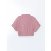 LCW Kids LİLA Dokulu Kız Çocuk Crop Gömlek
