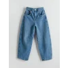 LCW Kids İNDİGO Beli Ayarlanabilir Lastikli Kız Çocuk Jean Pantolon