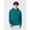 LCW Casual YEŞİL Uzun Kollu Baskılı Erkek Hoodie