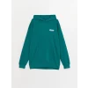 LCW Casual YEŞİL Uzun Kollu Baskılı Erkek Hoodie