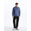 LCW Casual İNDİGO Uzun Kollu Erkek Kalın Hoodie