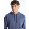 LCW Casual İNDİGO Uzun Kollu Erkek Kalın Hoodie