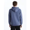 LCW Casual İNDİGO Uzun Kollu Erkek Kalın Hoodie
