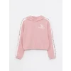 LCW Kids PEMBE Kapüşonlu Baskılı Uzun Kollu Kız Çocuk Sweatshirt ve Eşofman Altı