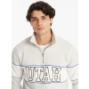 LCW Casual BEYAZ Dik Yaka Uzun Kollu Baskılı Erkek Kalın Sweatshirt