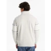 LCW Casual BEYAZ Dik Yaka Uzun Kollu Baskılı Erkek Kalın Sweatshirt