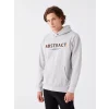 LCW Casual GRİ Uzun Kollu Baskılı Erkek Kalın Hoodie