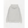 LCW Casual GRİ Uzun Kollu Baskılı Erkek Kalın Hoodie