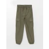 LCW Kids HAKİ Beli Lastikli Kız Çocuk Kargo Jogger Pantolon