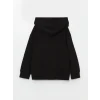 LCW Kids SİYAH Kapüşonlu Baskılı Kız Çocuk Sweatshirt