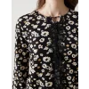 LCW Grace SİYAH Bağlamalı Yaka Çiçekli Kadın Bluz