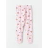 LCW Kids EKRU Bisiklet Yaka Baskılı Uzun Kollu Kız Çocuk Pijama Takımı