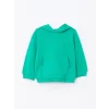 LCW baby YEŞİL Kapüşonlu Uzun Kollu Basic Kız Bebek Sweatshirt ve Pantolon 2li Takım