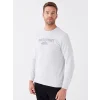 LCWAIKIKI Classic BEJ Bisiklet Yaka Uzun Kollu Baskılı Erkek Sweatshirt
