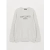 LCWAIKIKI Classic BEJ Bisiklet Yaka Uzun Kollu Baskılı Erkek Sweatshirt