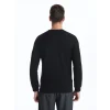 LCWAIKIKI Classic SİYAH Bisiklet Yaka Uzun Kollu Baskılı Erkek Sweatshirt