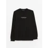 LCWAIKIKI Classic SİYAH Bisiklet Yaka Uzun Kollu Baskılı Erkek Sweatshirt