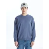 LCW Casual İNDİGO Bisiklet Yaka Uzun Kollu Erkek Kalın Sweatshirt