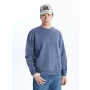 LCW Casual İNDİGO Bisiklet Yaka Uzun Kollu Erkek Kalın Sweatshirt
