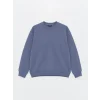 LCW Casual İNDİGO Bisiklet Yaka Uzun Kollu Erkek Kalın Sweatshirt