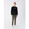 LCWAIKIKI Classic SİYAH Bisiklet Yaka Uzun Kollu Baskılı Erkek Sweatshirt